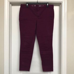 GAP Maroon Skinny Khaki Chino Pants